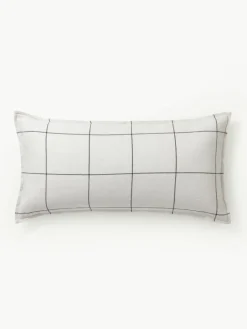 Westwing Collection Karierter Flanell-Wendekopfkissenbezug Noelle aus Baumwolle