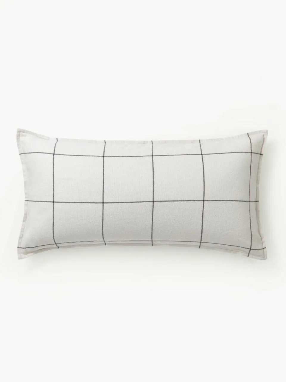 Westwing Collection Karierter Flanell-Wendekopfkissenbezug Noelle aus Baumwolle