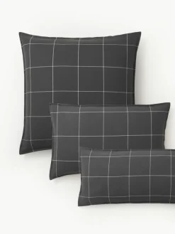 Westwing Collection Karierter Flanell-Wendekopfkissenbezug Noelle aus Baumwolle