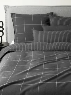 Westwing Collection Karierter Flanell-Wendekopfkissenbezug Noelle aus Baumwolle
