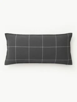Westwing Collection Karierter Flanell-Wendekopfkissenbezug Noelle aus Baumwolle