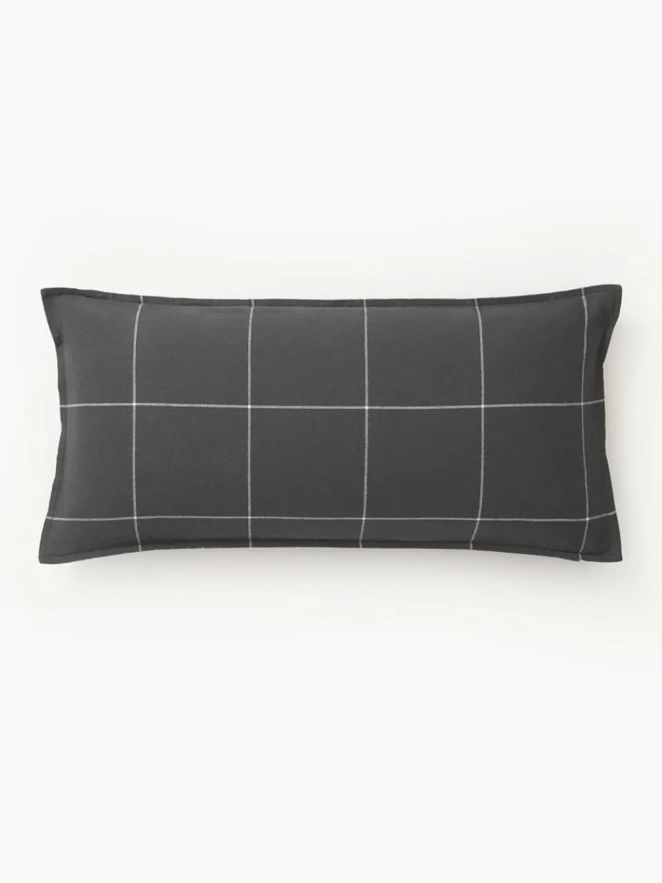 Westwing Collection Karierter Flanell-Wendekopfkissenbezug Noelle aus Baumwolle