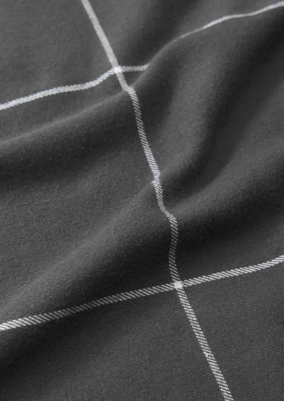 Westwing Collection Karierter Flanell-Wendekopfkissenbezug Noelle aus Baumwolle