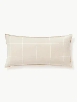 Westwing Collection Karierter Flanell-Wendekopfkissenbezug Noelle aus Baumwolle
