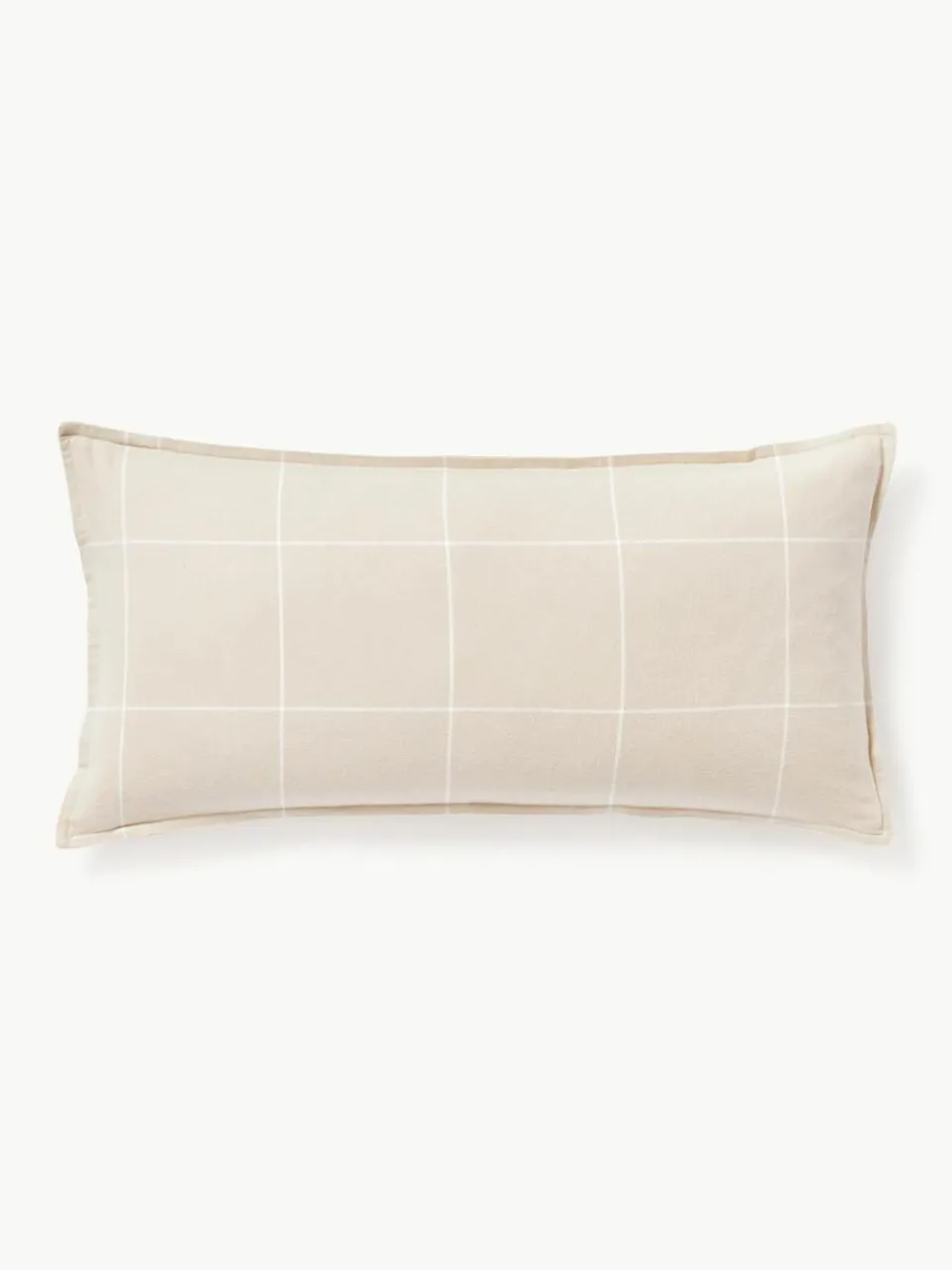 Westwing Collection Karierter Flanell-Wendekopfkissenbezug Noelle aus Baumwolle