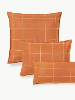 Westwing Collection Karierter Flanell-Wendekopfkissenbezug Noelle aus Baumwolle