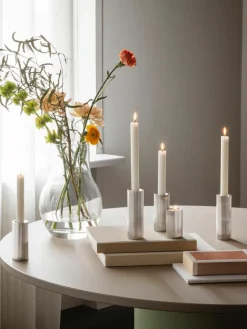 Georg Jensen Kerzenhalter Bernadotte mit Rillenstruktur, 3er-Set