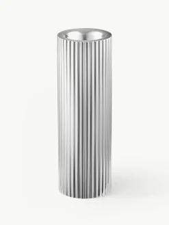 Georg Jensen Kerzenhalter Bernadotte mit Rillenstruktur, H 14 cm