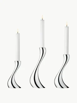 Georg Jensen Kerzenhalter Cobra aus Edelstahl, 3er-Set
