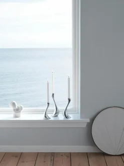 Georg Jensen Kerzenhalter Cobra aus Edelstahl, 3er-Set