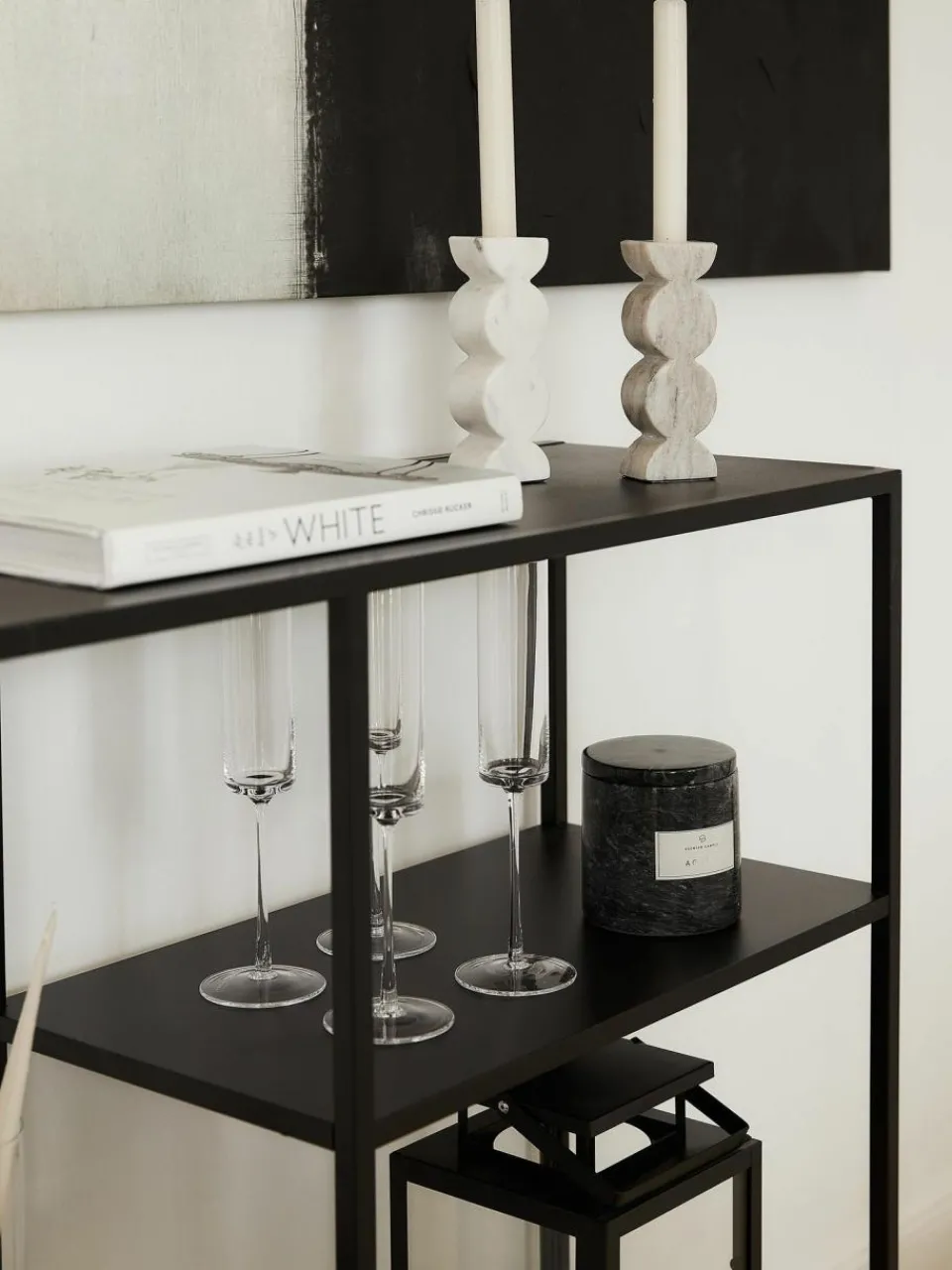 Westwing Kerzenhalter Kinga in Marmor-Optik