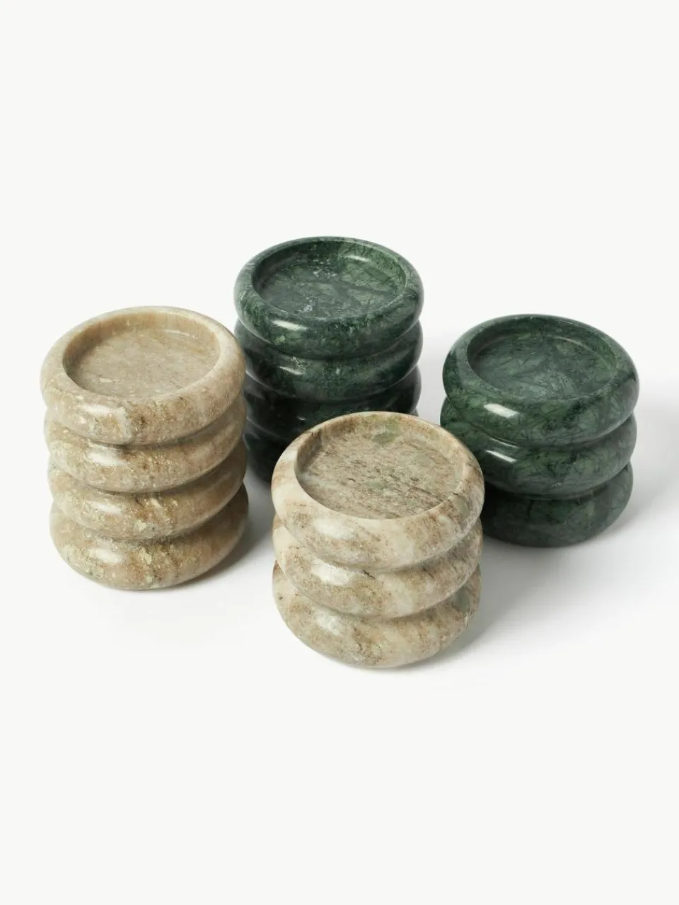 Westwing Collection Kerzenhalter Orta aus Marmor, 2er-Set