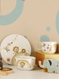 Kinder Villeroy & Boch Kinder-Geschirr-Set Roar Like A Lion aus Porzellan, 1 Person (3-tlg.)