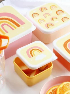 Kinder A Little Lovely Company Kinder-Lunchboxen Rainbows, 4er-Set