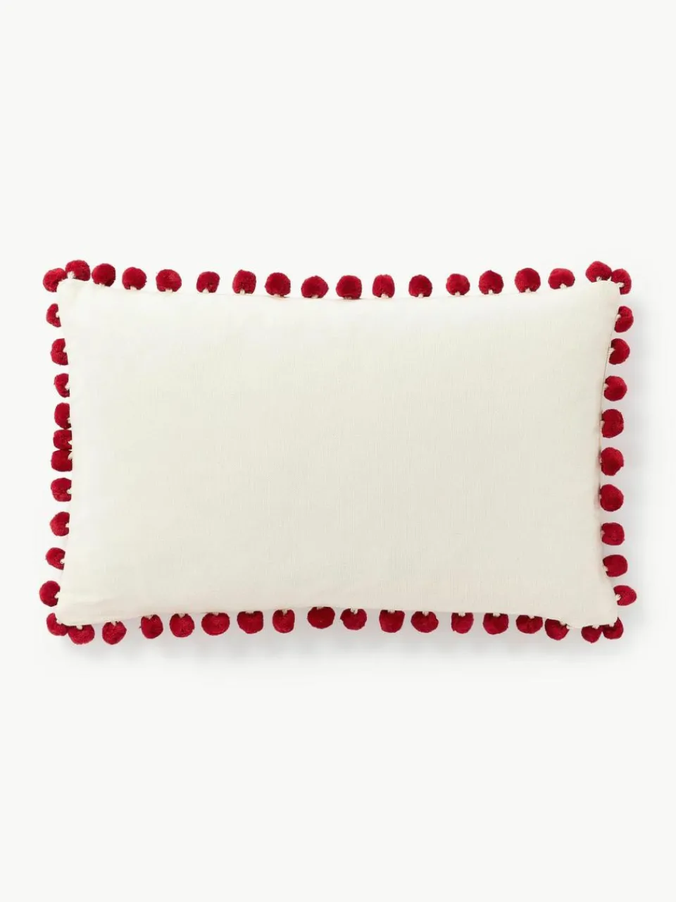 Westwing Collection Kissenhülle Coldin mit winterlichem Motiv und Pompons