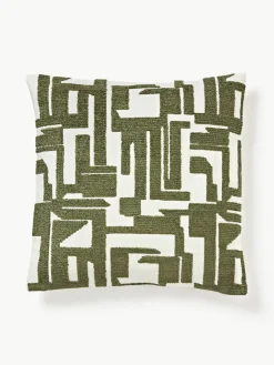 Westwing Collection Kissenhülle Fran mit Chenille-Stickerei