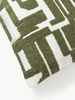 Westwing Collection Kissenhülle Fran mit Chenille-Stickerei