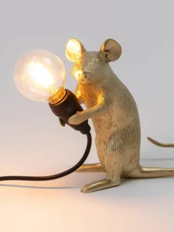 Seletti Kleine LED-Tischlampe Mouse mit USB-Anschluss