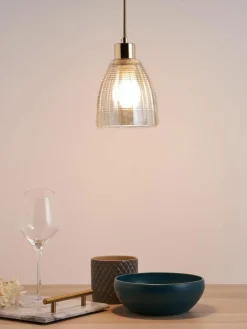 Westwing Kleine Pendelleuchte Gleaming Gold aus Glas
