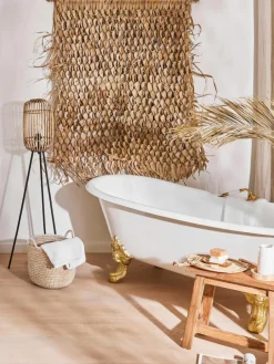 Westwing Kleine Tripod Stehlampe Woodrow aus Rattan