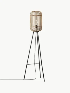 Westwing Kleine Tripod Stehlampe Woodrow aus Rattan