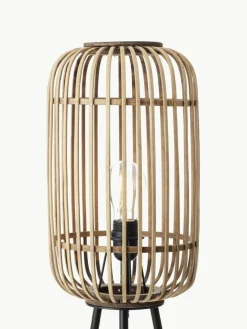 Westwing Kleine Tripod Stehlampe Woodrow aus Rattan