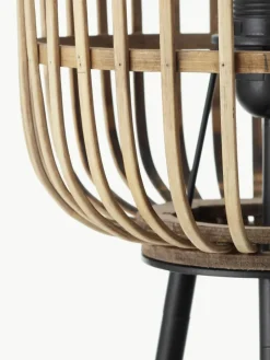 Westwing Kleine Tripod Stehlampe Woodrow aus Rattan
