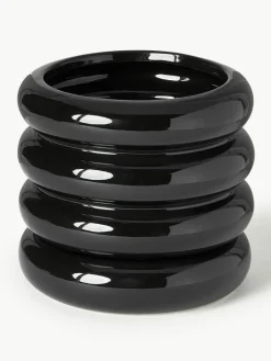 Westwing Collection Kleiner Übertopf Rudi aus Steinzeug, H 16 cm