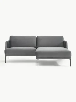 Westwing Collection Kleines Samt-Ecksofa Fluente