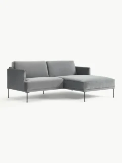 Westwing Collection Kleines Samt-Ecksofa Fluente