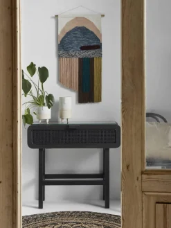 Nordal Konsole Merge aus Teakholz mit Rattan-Geflecht