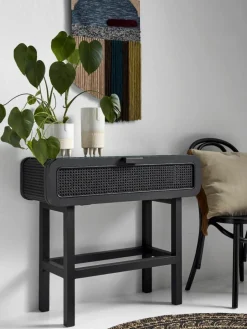 Nordal Konsole Merge aus Teakholz mit Rattan-Geflecht