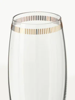 Armani Casa Kristall-Champagnergläser Dvorak mit Gold-Dekor, 6 Stück
