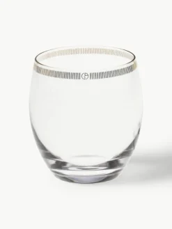Armani Casa Kristall-Wassergläser Dvorak mit Gold-Dekor, 6 Stück