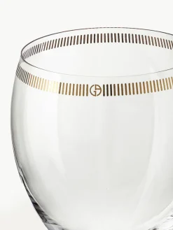 Armani Casa Kristall-Weingläser Dvorak mit Gold-Dekor, 6 Stück