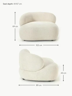 Westwing Collection Loungesessel Alba aus Teddy-Bouclé