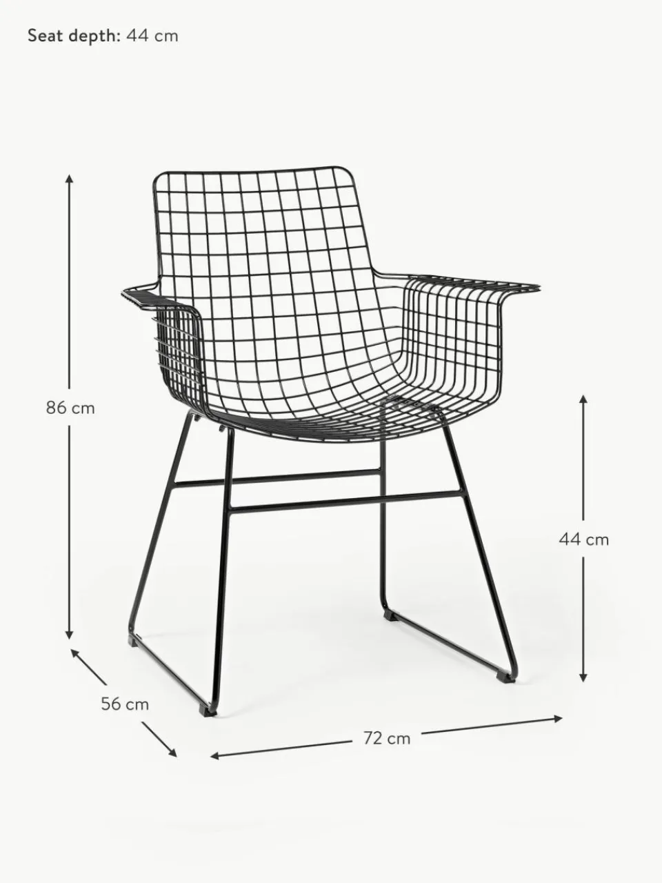 HKLIVING Metall-Armlehnstuhl Wire