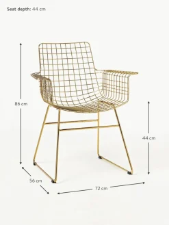 HKLIVING Metall-Armlehnstuhl Wire