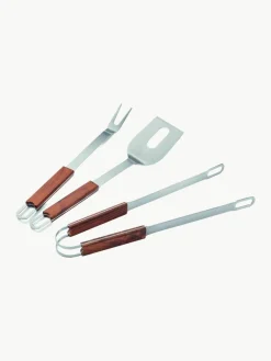 Philippi Metall-Grillbestecke Brick mit Holzgriffen, 3er-Set