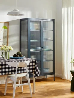 Mustard Made Metall-Vitrine The Collector mit geriffeltem Glas