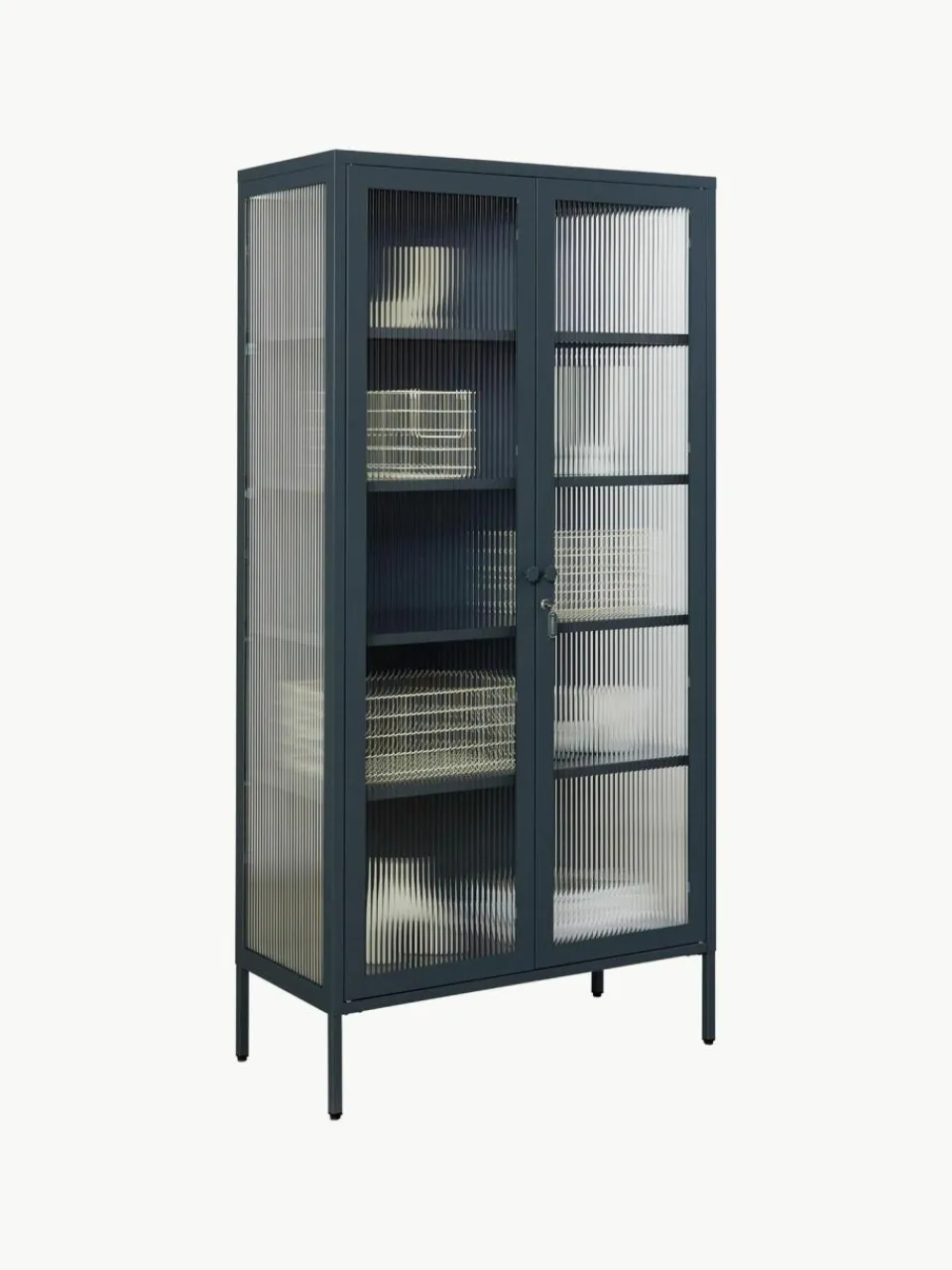 Mustard Made Metall-Vitrine The Collector mit geriffeltem Glas