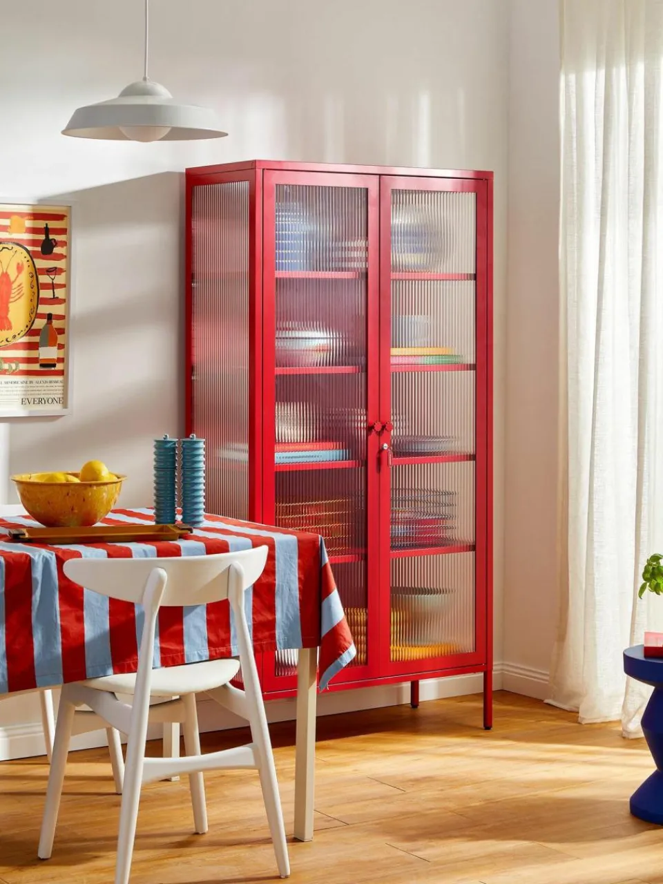 Mustard Made Metall-Vitrine The Collector mit geriffeltem Glas