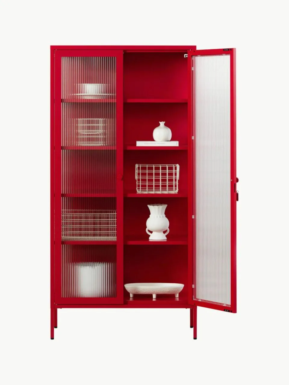 Mustard Made Metall-Vitrine The Collector mit geriffeltem Glas