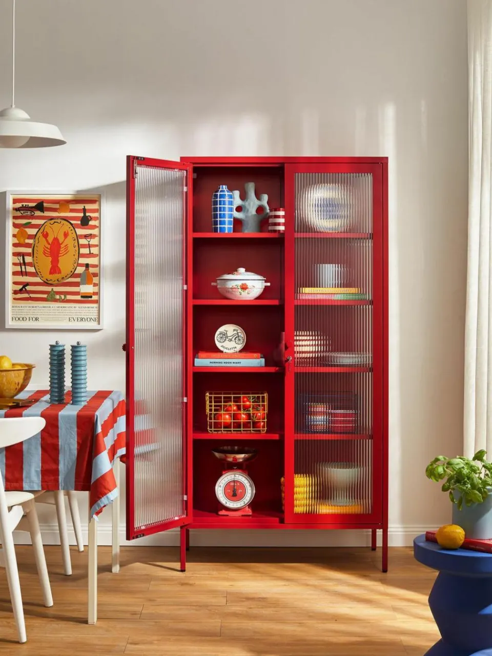 Mustard Made Metall-Vitrine The Collector mit geriffeltem Glas