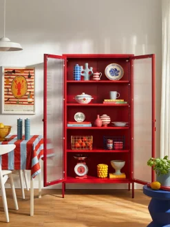 Mustard Made Metall-Vitrine The Collector mit geriffeltem Glas
