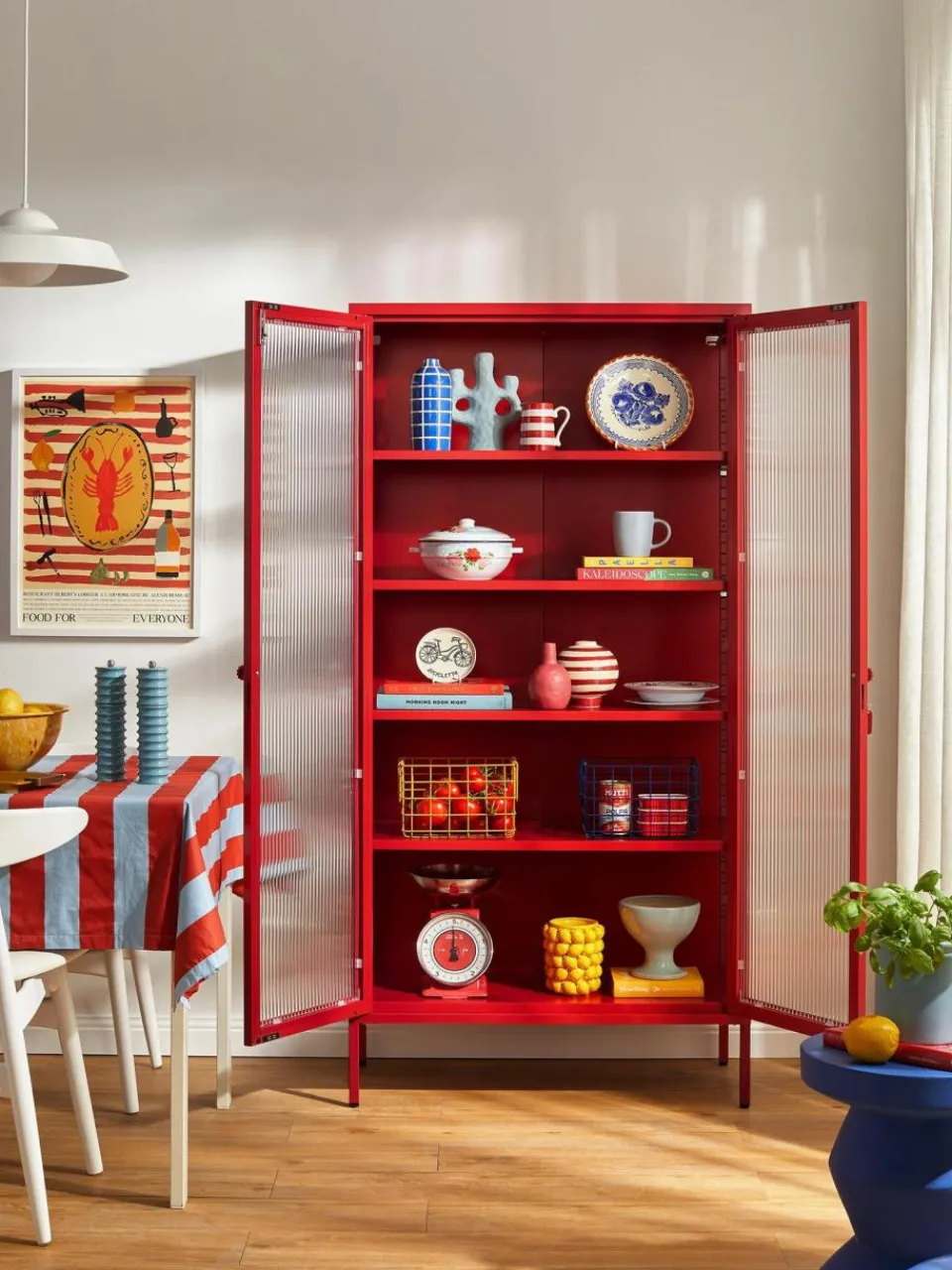 Mustard Made Metall-Vitrine The Collector mit geriffeltem Glas