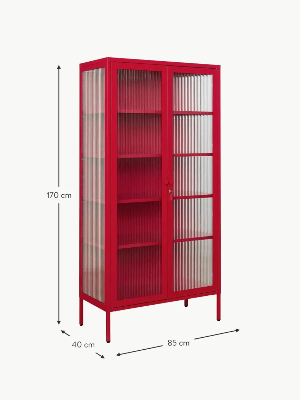Mustard Made Metall-Vitrine The Collector mit geriffeltem Glas
