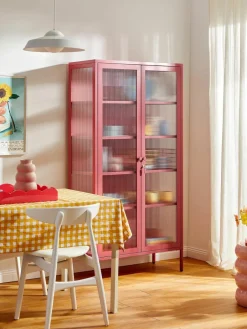 Mustard Made Metall-Vitrine The Collector mit geriffeltem Glas