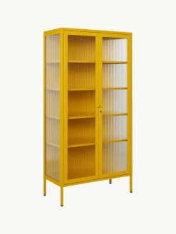 Mustard Made Metall-Vitrine The Collector mit geriffeltem Glas