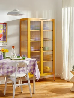 Mustard Made Metall-Vitrine The Collector mit geriffeltem Glas